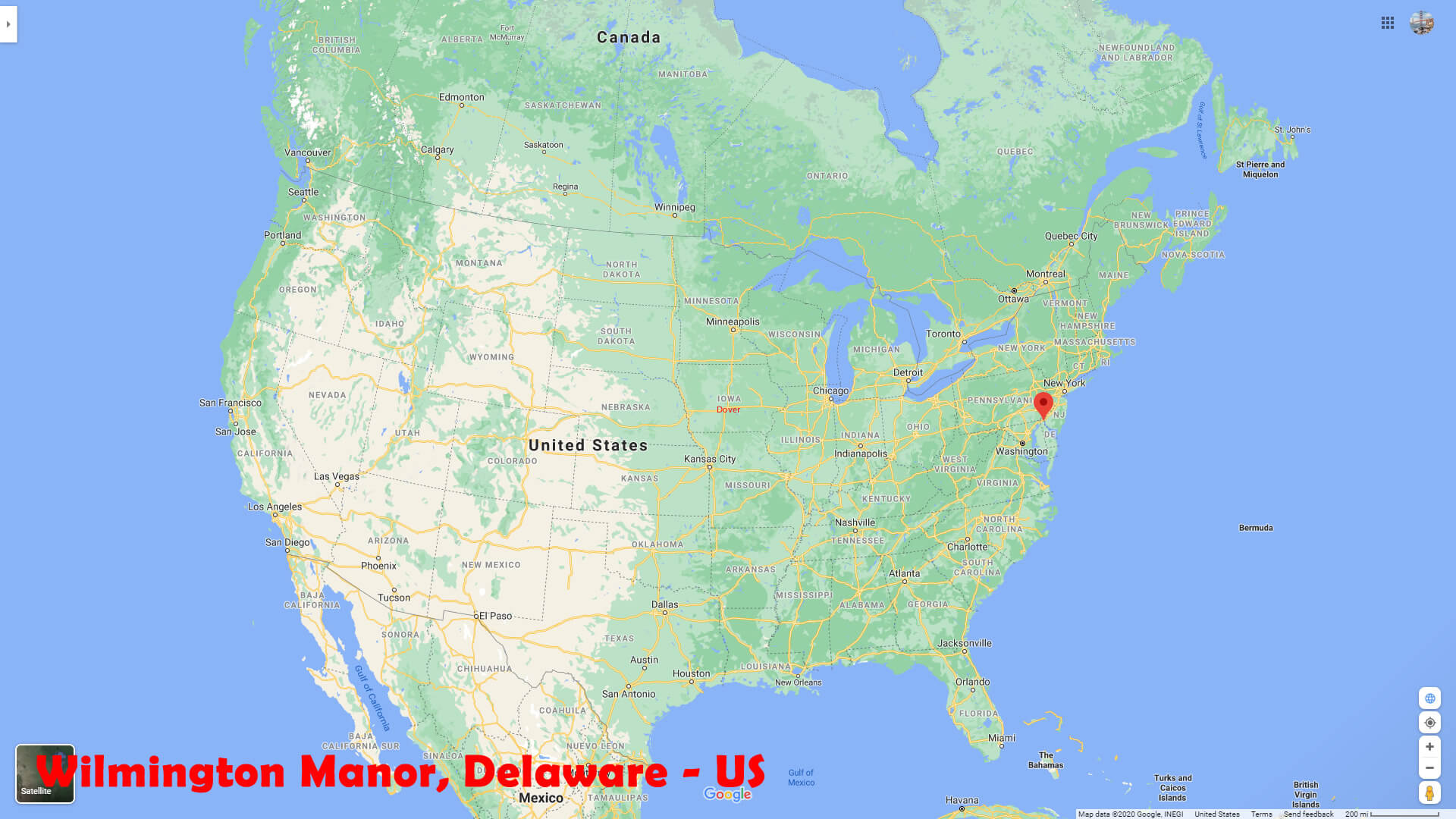 Wilmington Manor Emplacement Carte Delaware EU